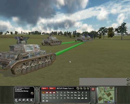 Un plotone di Pz Kpfw IVE tedeschi sono pronti a muoversi in colonna verso le truppe sovietiche