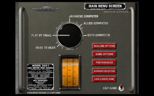 Il menu principale del gioco, praticamente identico a WITP