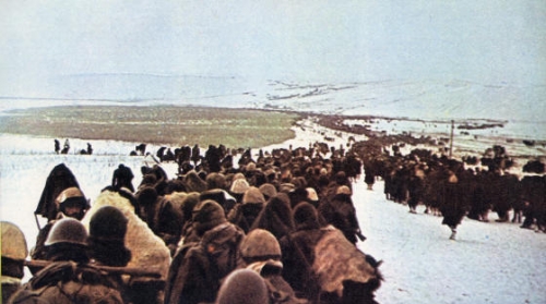 Italiani in ritirata sul fronte del Don.