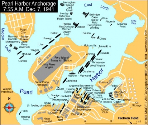 Situazione a Pearl Harbour la mattina del 7 dicembre 1941
