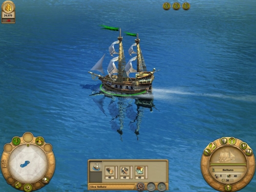 La mia piccola nave inizia la sua esplorazione (notare il riflesso della nave sull’acqua)