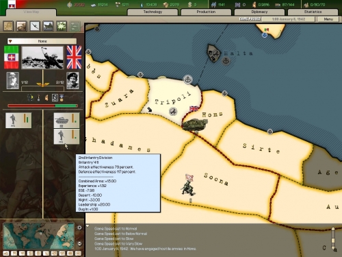 Una prode divisione italiana attacca gli Inglesi nel deserto libico.