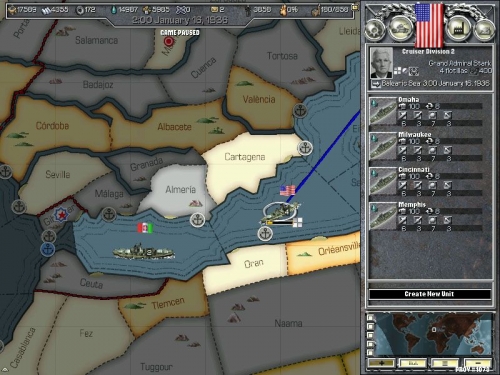 Mappa strategica: una flotta italiana in navigazione