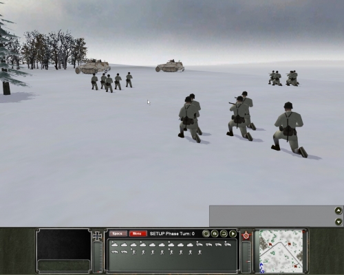 truppe tedesche in mimetica da neve. Buona resa grafica per essere un wargame, non trovate? Peccato per le animazioni, di mediocre qualità