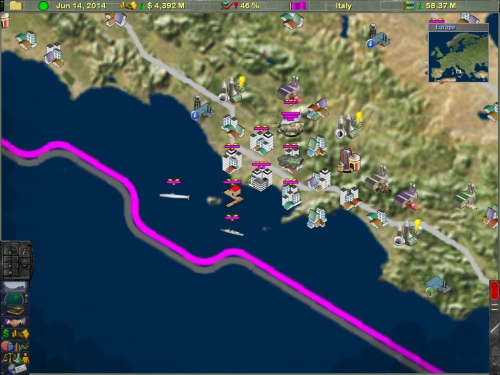 Il golfo di Napoli con unità navali al largo