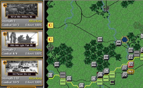 La 3a Panzer division è pronta per colpire, si può notare il rapporto previsto circa 26:1