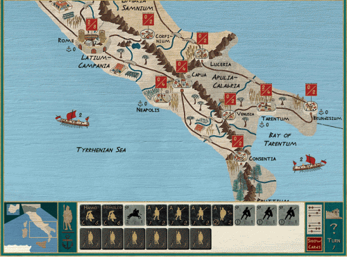 Una porzione della mappa: Roma e dintorni.
